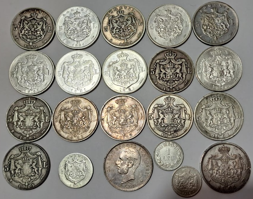 Monede regale rare din argint cu Carol I și Ferdinand